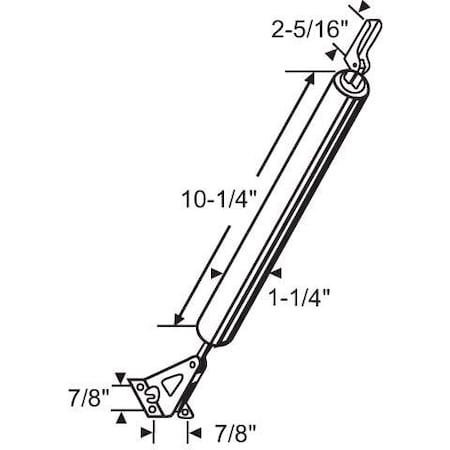 Strybuc PNEUMATIC DOOR CLOSER WHITE 18-62W